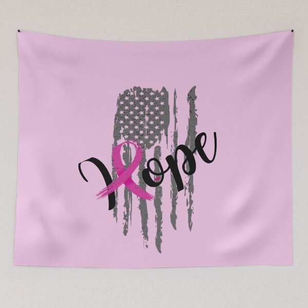 Item preview, Hope Pink Ribbon Cancer USA Flag Fighter Stronger Breast Cancer Awareness designed and sold by CarantinedChaos.
