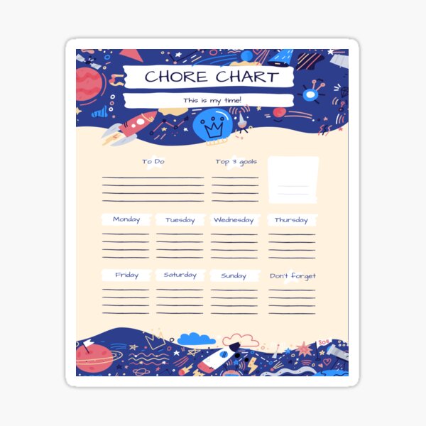 "chore chart" Sticker for Sale by TheBestArt2022 | Redbubble