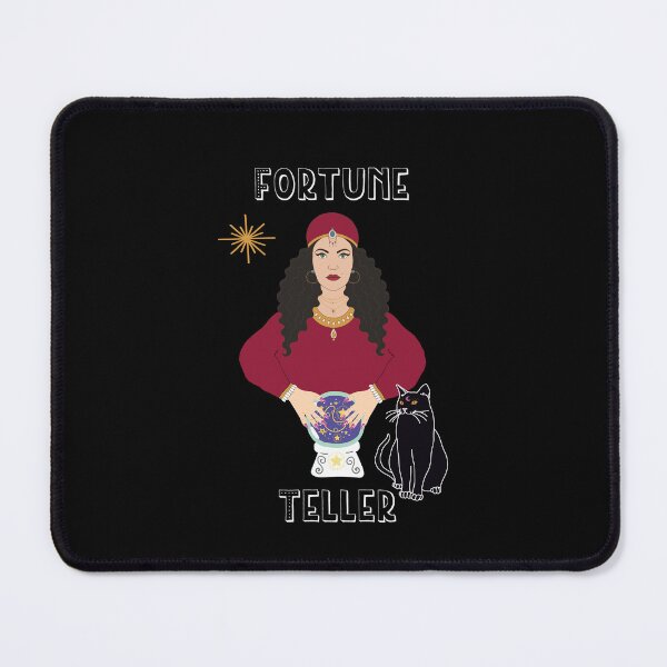 Item preview, Fortune Teller with Crystal Ball and Black Cat designed and sold by ColorfulMystic.