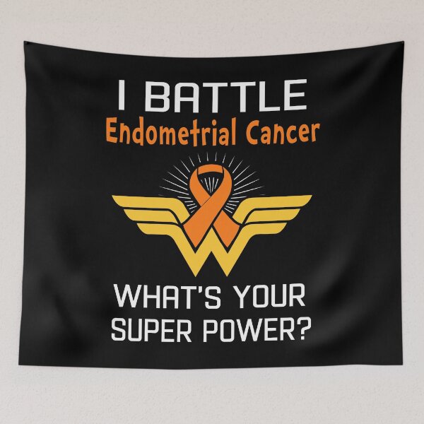 Item preview, I Battle Endometrial Cancer What's Your Super Power Support Endometrial Cancer Warrior Gifts  designed and sold by Sabfit.