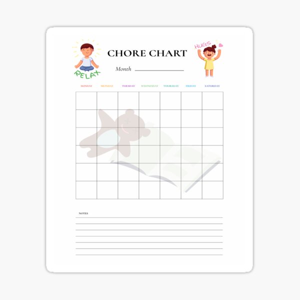 "chore chart" Sticker for Sale by TheBestArt2022 | Redbubble