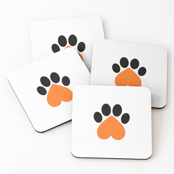 Item preview, Orange and Black Halloween Paw Print designed and sold by 8PawsStudio.