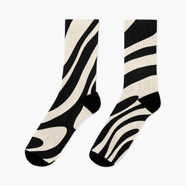 Item preview, Wavy Loops Retro Abstract Pattern Black and Almond Cream designed and sold by kierkegaard.