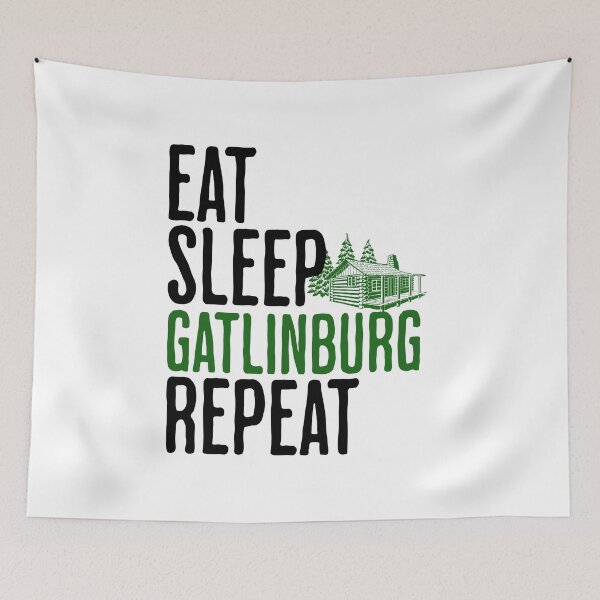 Item preview, Eat, Sleep, Gatlinburg, Repeat - Smoky Mountains Vacation Humor designed and sold by AlanPhotoArt.