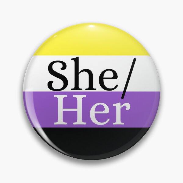 Item preview, She Her Non Binary Pronoun Gender Identity Enby designed and sold by prideXrainbow.