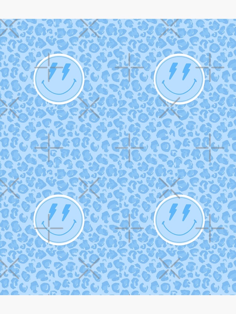 Preppy School Supplies, Preppy, Blue, Blue Preppy, Blue Aesthetic, Smile  Face, Happy Face, Preppy Aesthetic | iPad Case & Skin