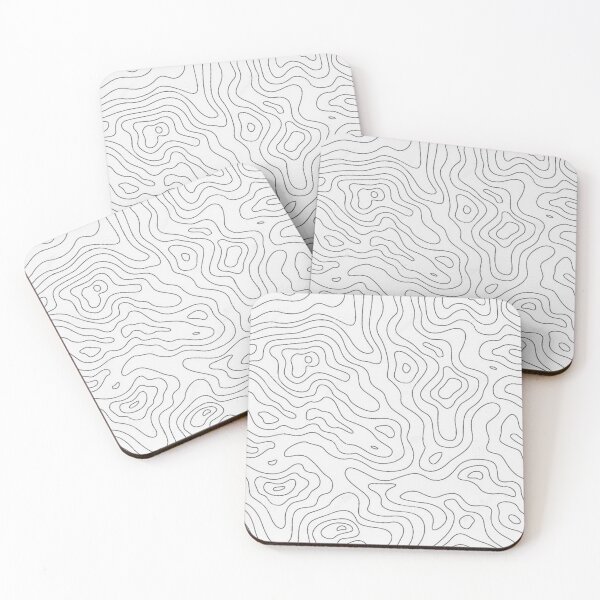 Item preview, smooth topographic pattern - black and white - line art designed and sold by Ugly Bugs.