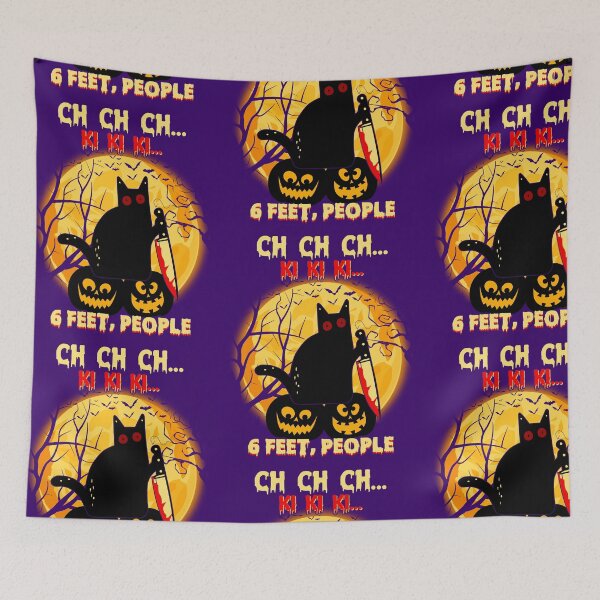 Item preview, Black Cat Halloween Six Feet People designed and sold by WoodburyLake.