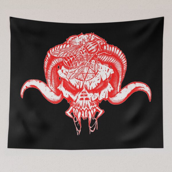 Item preview, Horns Up - Red on black designed and sold by OneSizeKillsAll.