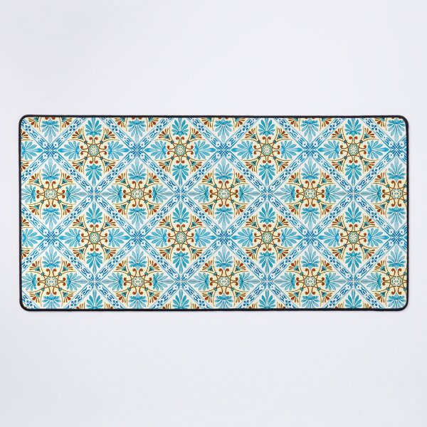 Item preview, Vintage blue floral Sicilian style Meditteranean pattern designed and sold by PG Illustration.