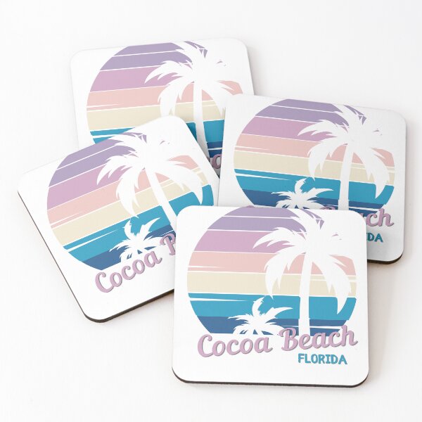 Item preview, Cocoa Beach - Vintage Tropical Sunset - Florida -Bioluminescent Beach designed and sold by Sun Sand & Sea Art.