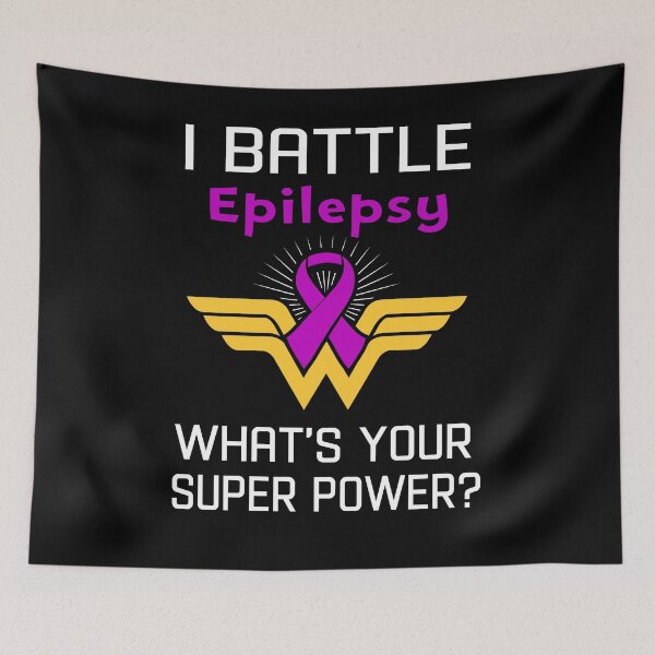 Item preview, I Battle Epilepsy What's Your Super Power Support Epilepsy Warrior Gifts  designed and sold by Sabfit.