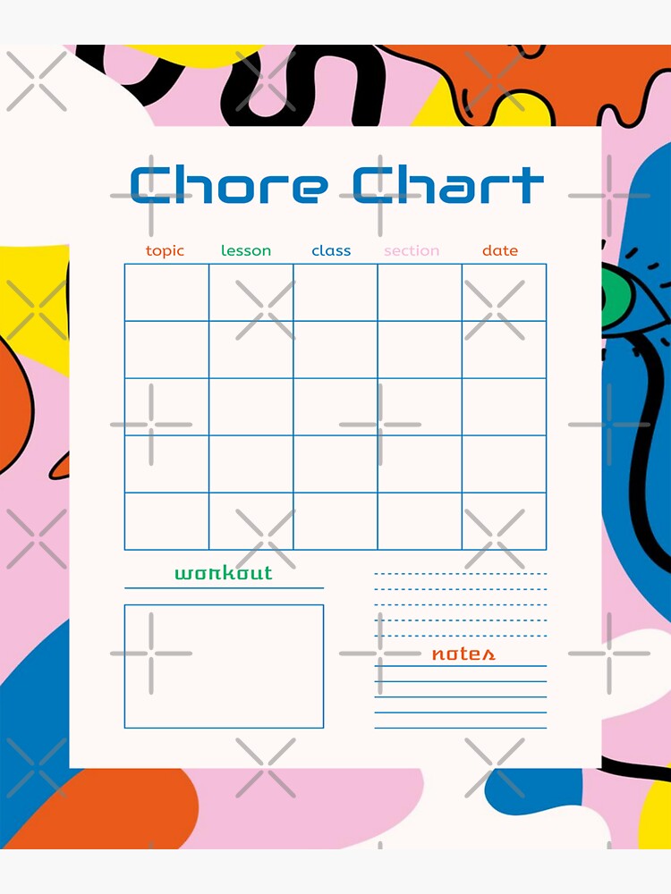 "chore chart" Sticker for Sale by TheBestArt2022 | Redbubble