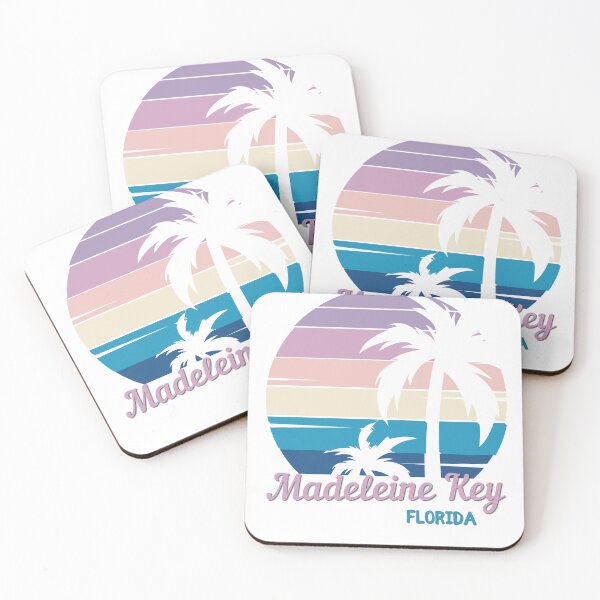 Item preview, Madeleine Key - Vintage Tropical Sunset - Florida -Bioluminescent Beach designed and sold by Sun Sand & Sea Art.