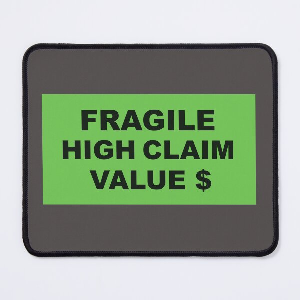 Item preview, FRAGILE HIGH CLAIM VALUE industrial style sign designed and sold by lobodelnoir.