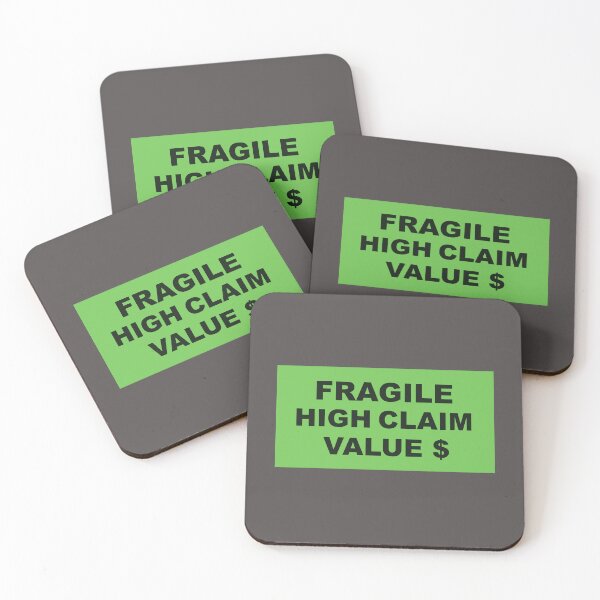 Item preview, FRAGILE HIGH CLAIM VALUE industrial style sign designed and sold by lobodelnoir.