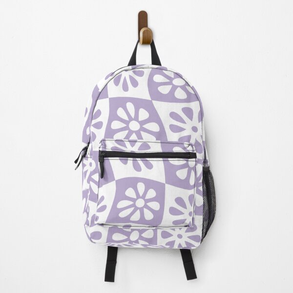 Item preview, Lilac Wavy Floral Checkers designed and sold by Carolina Diaz.