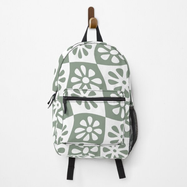 Item preview, Sage Green Wavy Floral Checkers designed and sold by Carolina Diaz.