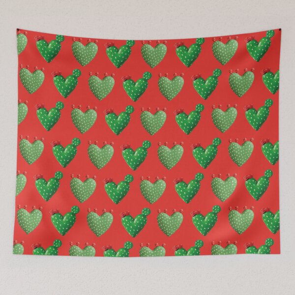 Item preview, Cactus heart nopal adorable red prickly pear mexican modern pattern designed and sold by T-Mex.
