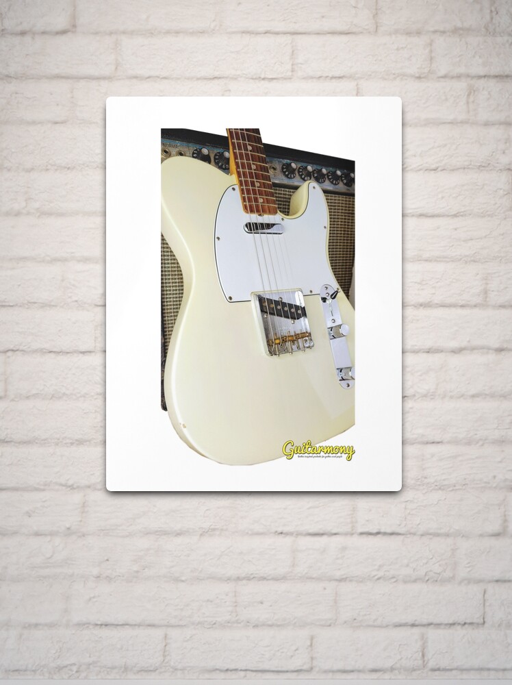 Thumbnail 2 of 4, Metal Print, Copy of Vintage Telecaster Pencil Portrait White designed and sold by Guitarmony.