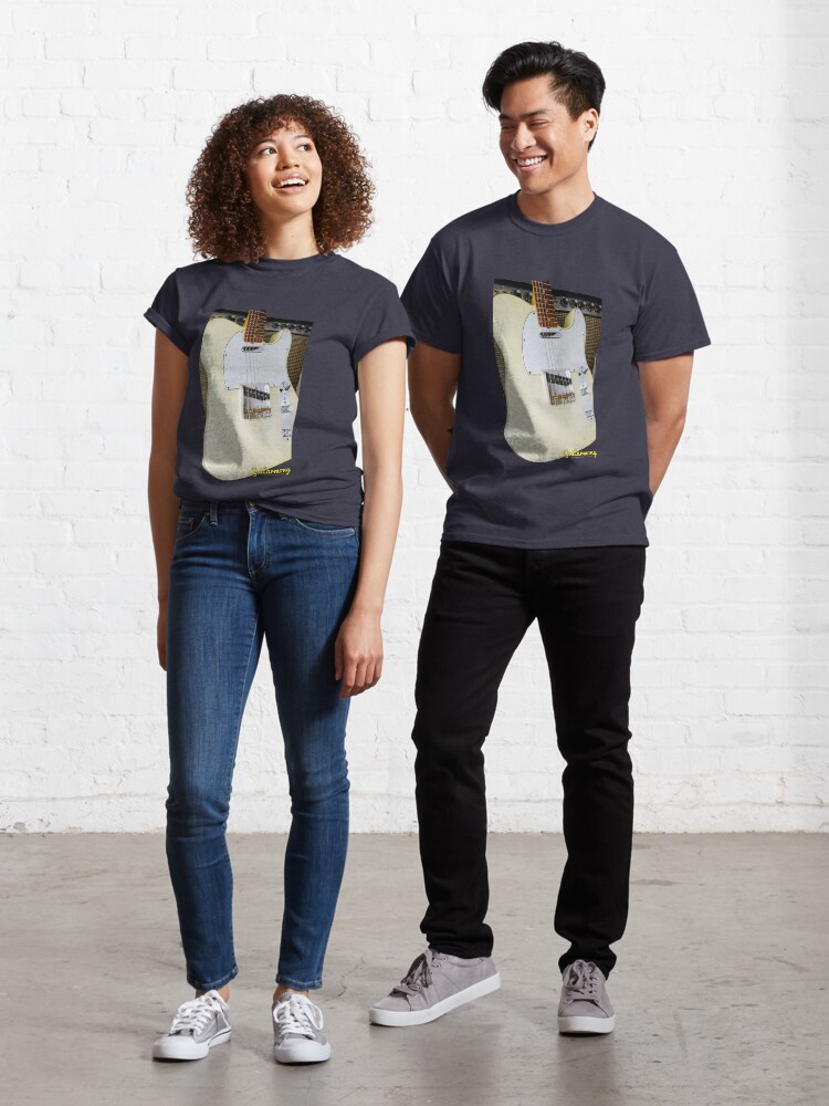 Thumbnail 1 of 7, Classic T-Shirt, Copy of Vintage Telecaster Pencil Portrait White designed and sold by Guitarmony.