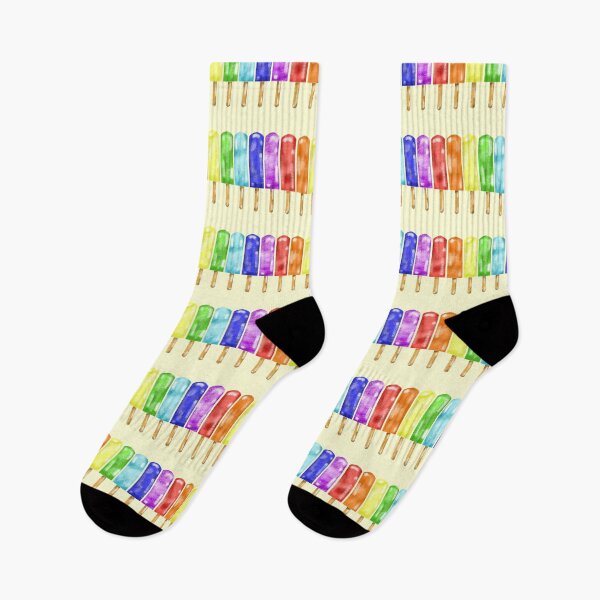 Item preview, Rainbow Popsicles With Yellow Background  designed and sold by missmann.