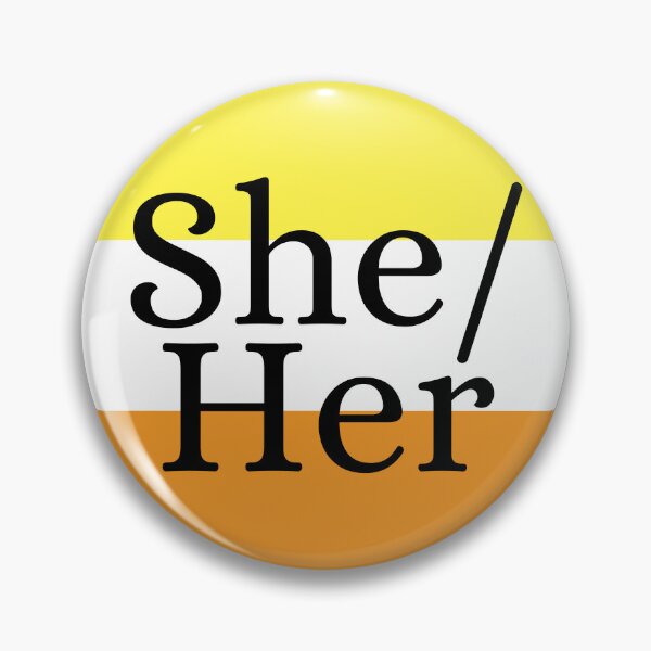 Item preview, She Her Maverique Pronoun Gender Identity Maverick Pin designed and sold by prideXrainbow.