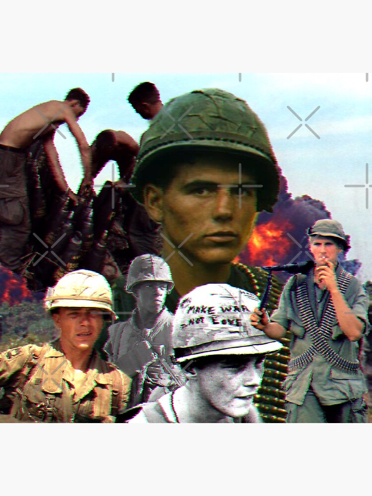 "Vietnam War graphic design collage" Sticker for Sale by Msrblesalesman