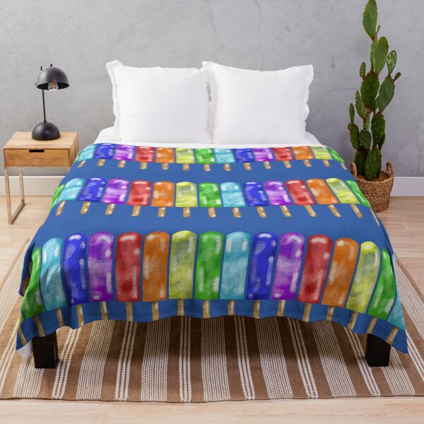 Item preview, Rainbow Popsicles With Blue Background  designed and sold by missmann.