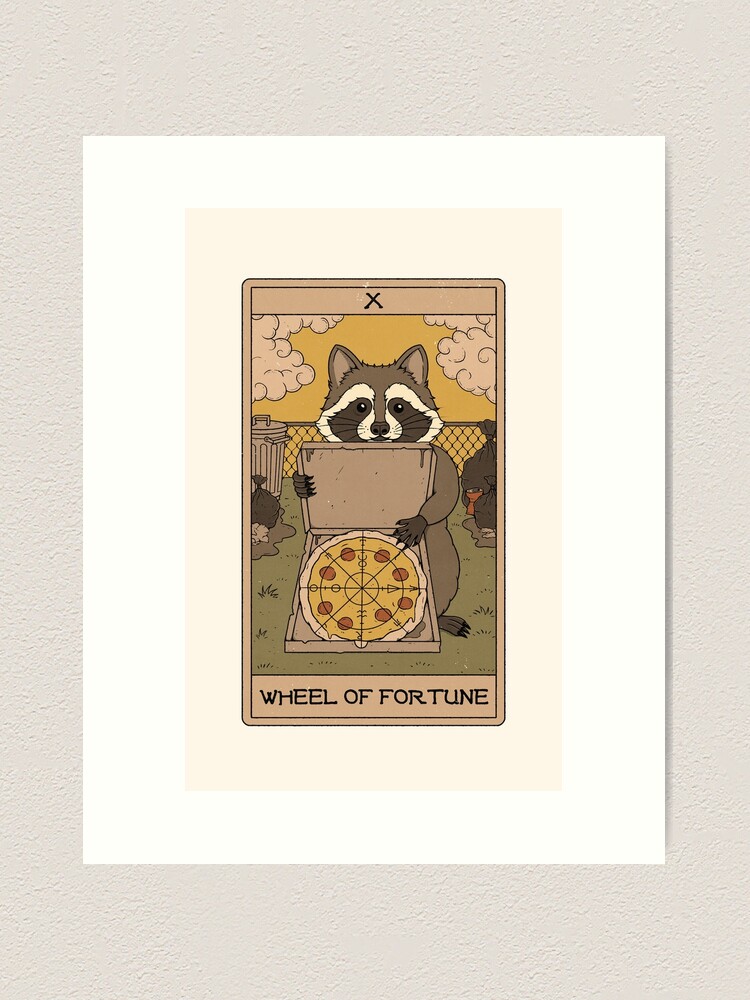 Thumbnail 2 of 3, Art Print, Wheel of Fortune - Raccoons Tarot designed and sold by thiagocorream.