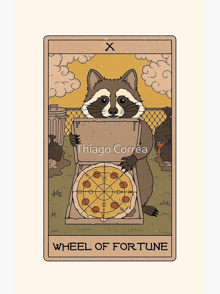 Thumbnail 3 of 3, Art Print, Wheel of Fortune - Raccoons Tarot designed and sold by thiagocorream.