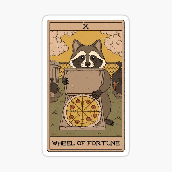 Wheel of Fortune - Raccoons Tarot Sticker