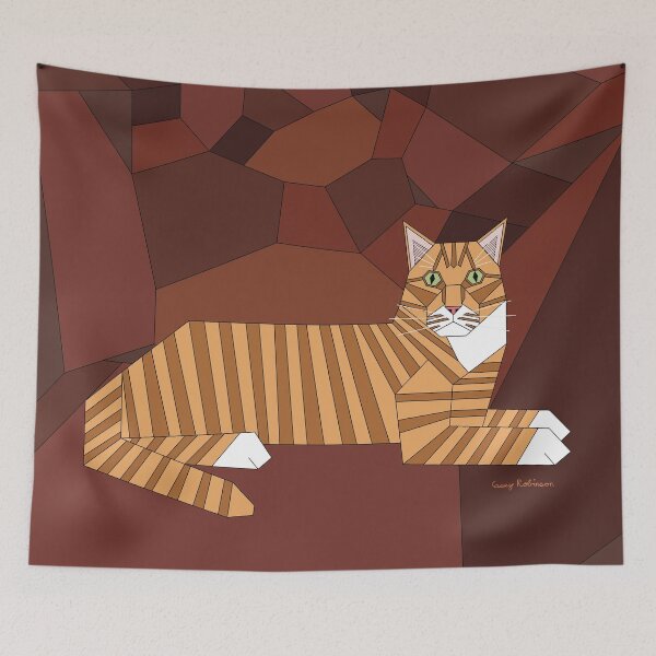 Item preview, Geometric Orange Tabby Cat designed and sold by Caseymakesart.