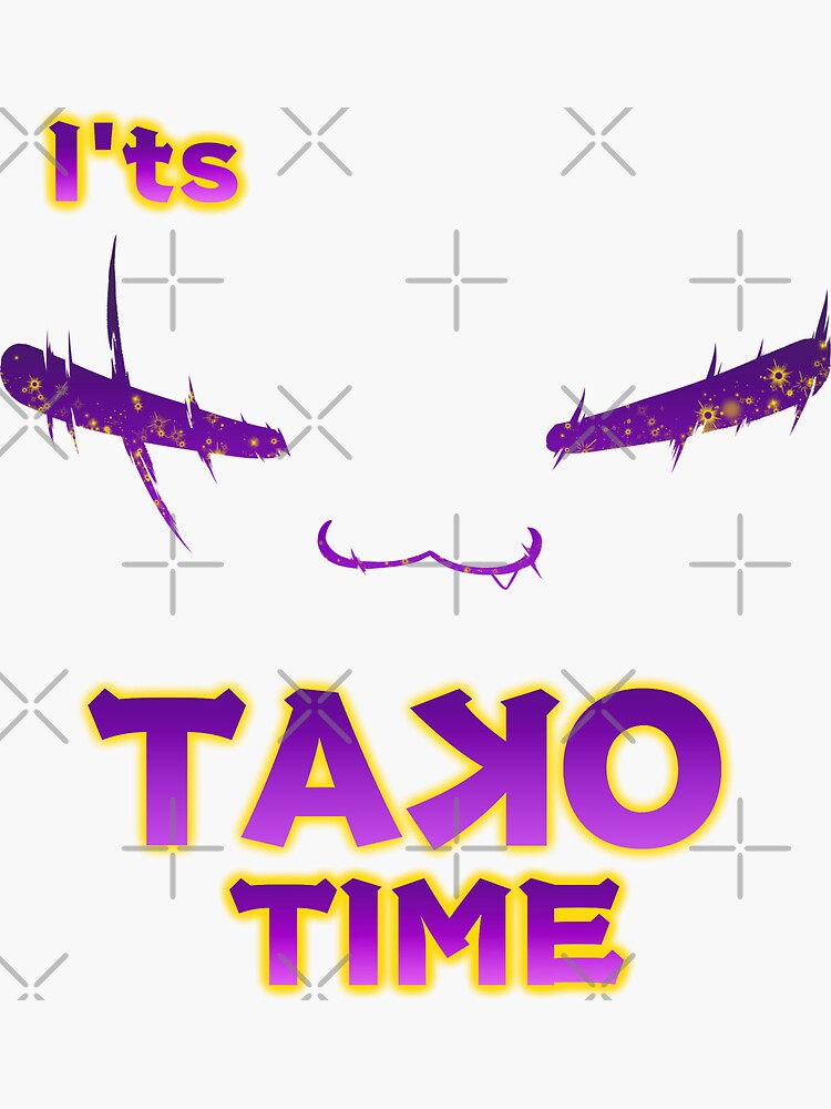 Takodachi Tako Time Sticker For Sale By Holotya Redbubble