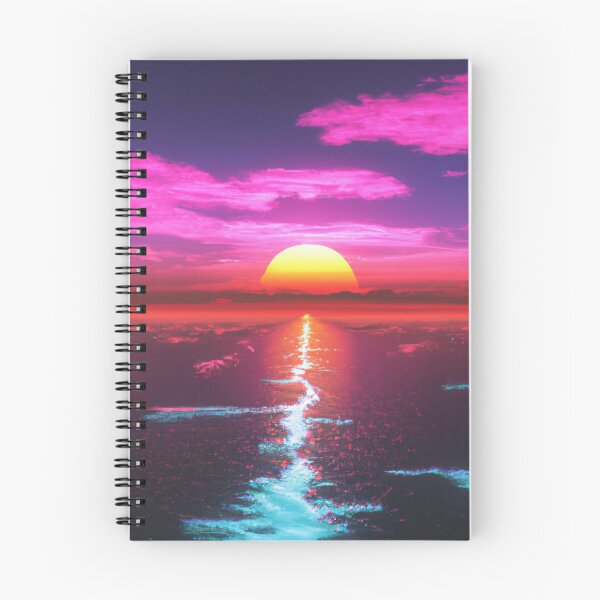 Item preview, synthwave style sunset above the reflecting water of the sea digital art created in collaboration with dall-e designed and sold by xostarboyxo.