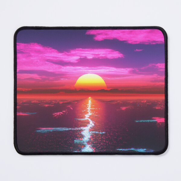 Item preview, synthwave style sunset above the reflecting water of the sea digital art created in collaboration with dall-e designed and sold by xostarboyxo.