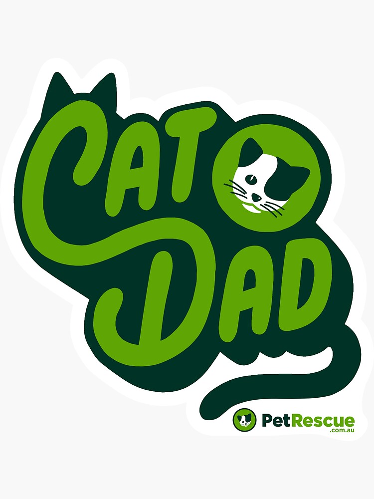 "Cat Dad" Sticker for Sale by PetRescueAU Redbubble