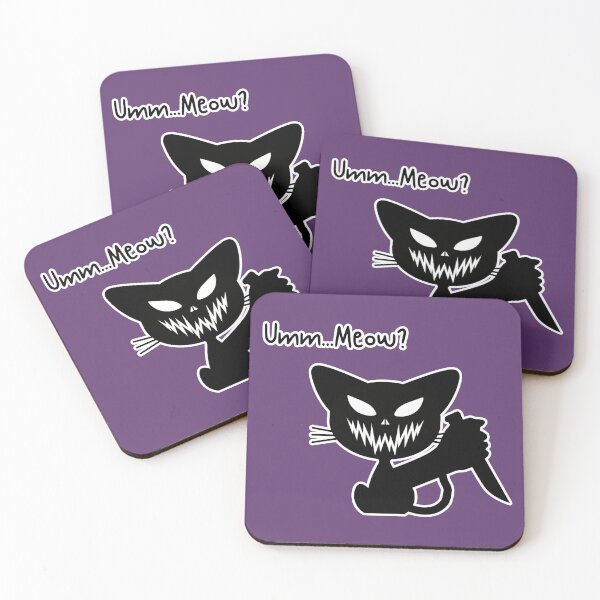 Item preview, Creepy - Cat with a Knife Print Purple designed and sold by INSOMNIAC101.
