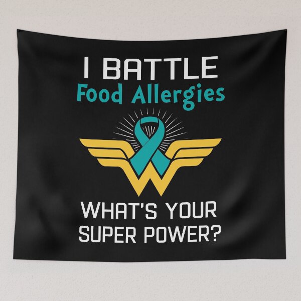 Item preview, I Battle Food Allergies What's Your Super Power Support Food Allergies Warrior Gifts  designed and sold by Sabfit.