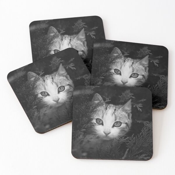 Item preview, Cat in Juniper Branches in Black and White designed and sold by SquishStitches.