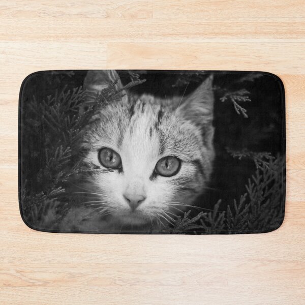 Item preview, Cat in Juniper Branches in Black and White designed and sold by SquishStitches.