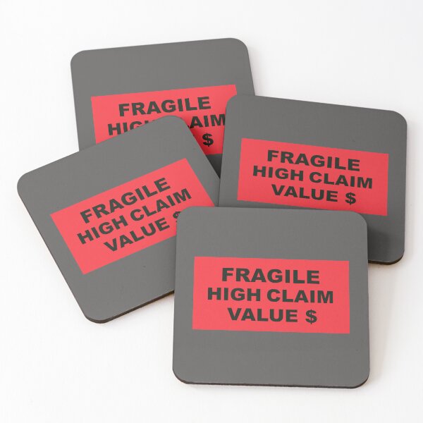 Item preview, FRAGILE HIGH CLAIM VALUE industrial style red sign designed and sold by lobodelnoir.