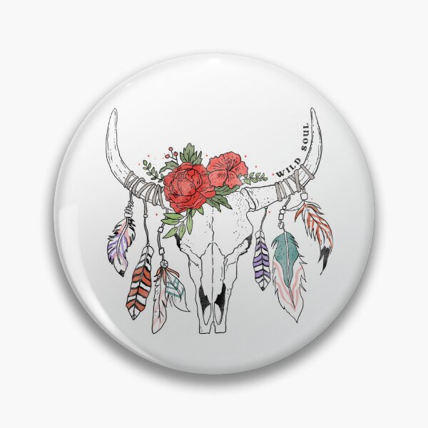 Item preview, Wild Soul Boho Western Design with Cow Skull and Feathers designed and sold by ElishaKayne.