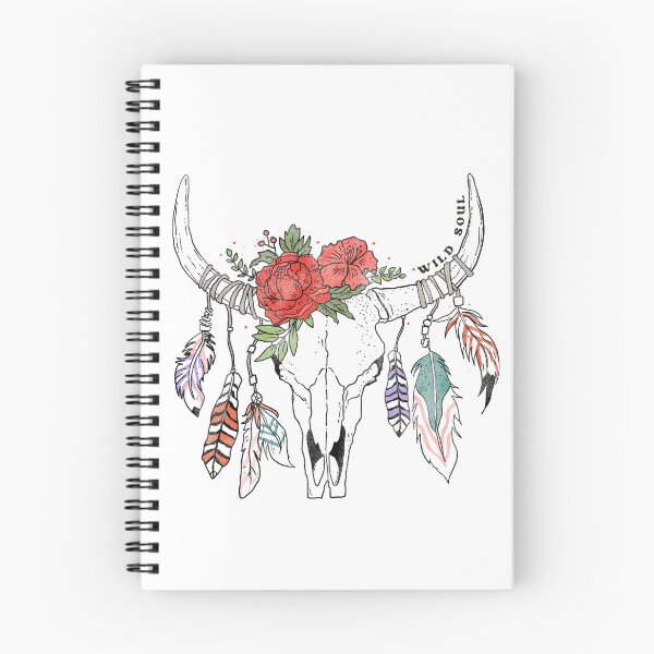 Item preview, Wild Soul Boho Western Design with Cow Skull and Feathers designed and sold by ElishaKayne.