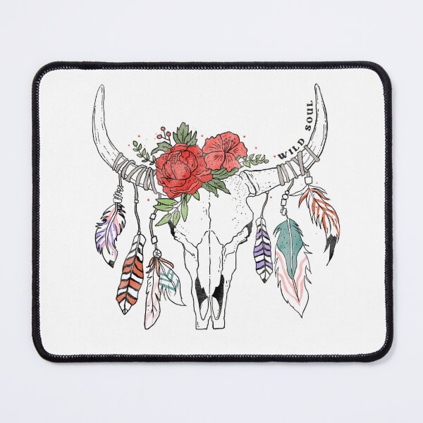 Item preview, Wild Soul Boho Western Design with Cow Skull and Feathers designed and sold by ElishaKayne.