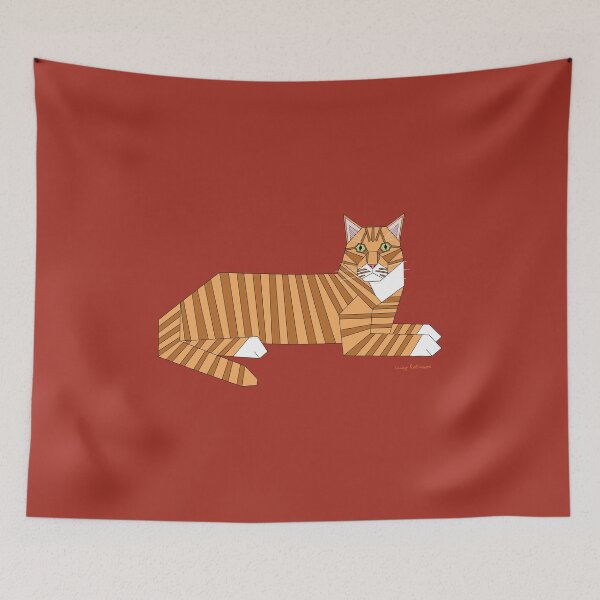 Item preview, Geometric Orange Tabby Cat without background designed and sold by Caseymakesart.