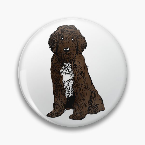 Item preview, A Cute Chocolate and white Labradoodle  designed and sold by rmcbuckeye.