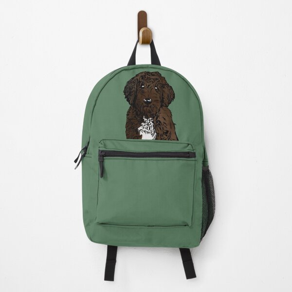 Item preview, A Cute Chocolate and white Labradoodle designed and sold by rmcbuckeye.
