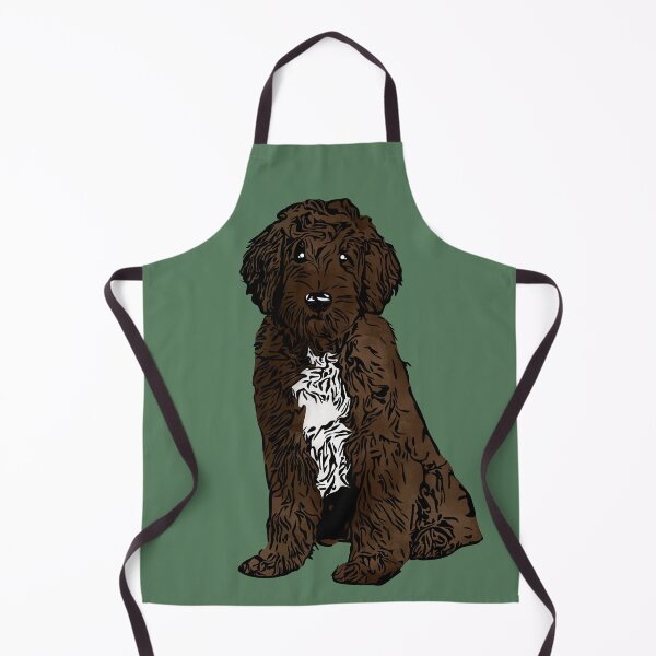 Item preview, A Cute Chocolate and white Labradoodle designed and sold by rmcbuckeye.