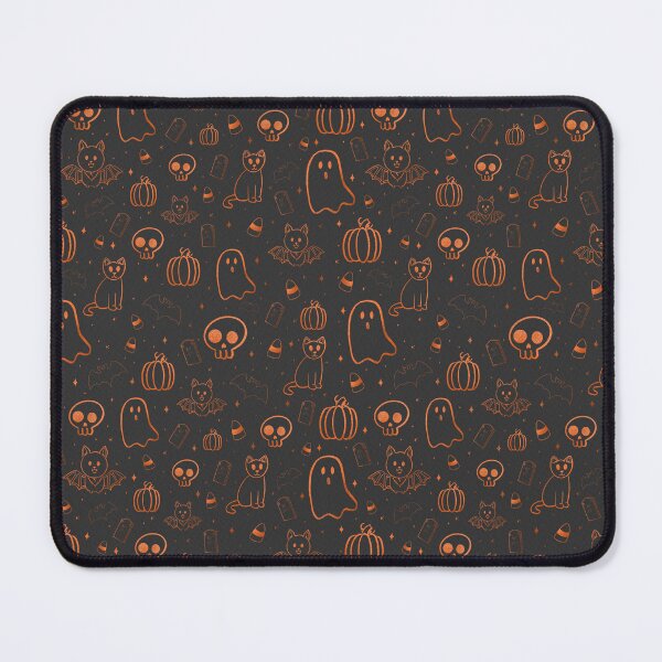 Item preview, Halloween pattern ; ghost, pumpkin, skull, bat, cat - black & orange designed and sold by madamemorgane.
